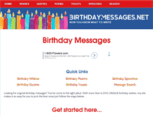 Tablet Screenshot of birthdaymessages.net